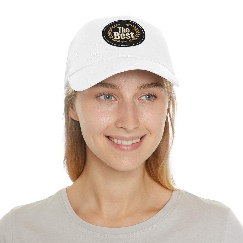 'The Best' Leather Patch Dad Hat — Casual Gift Cap for Dad, Father’s Day & Birthday