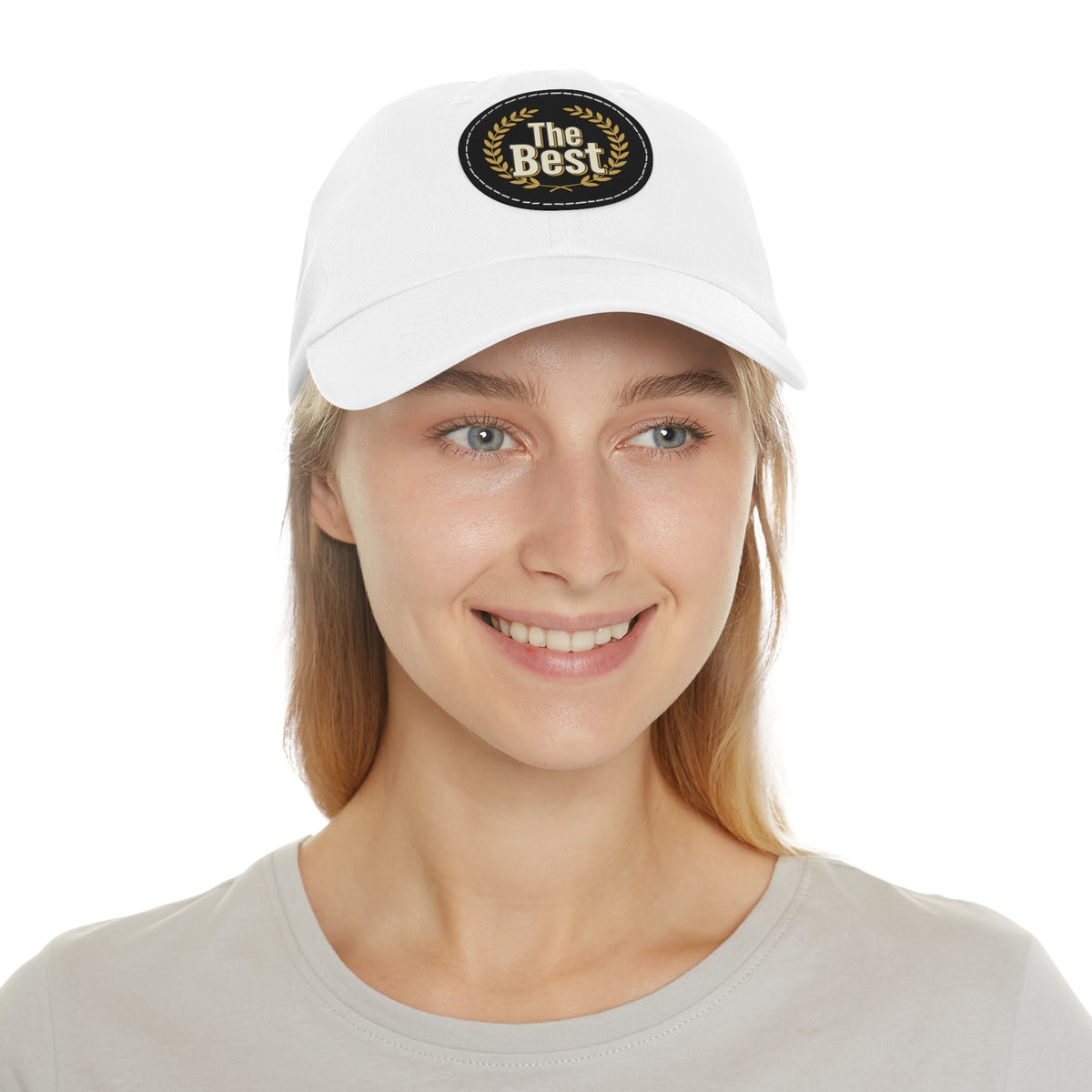 'The Best' Leather Patch Dad Hat — Casual Gift Cap for Dad, Father’s Day & Birthday
