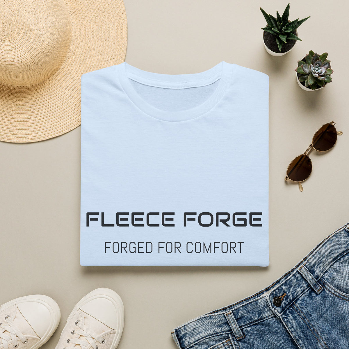 Fleece Forge T‑Shirt — "Forged for Comfort" Casual Graphic Tee