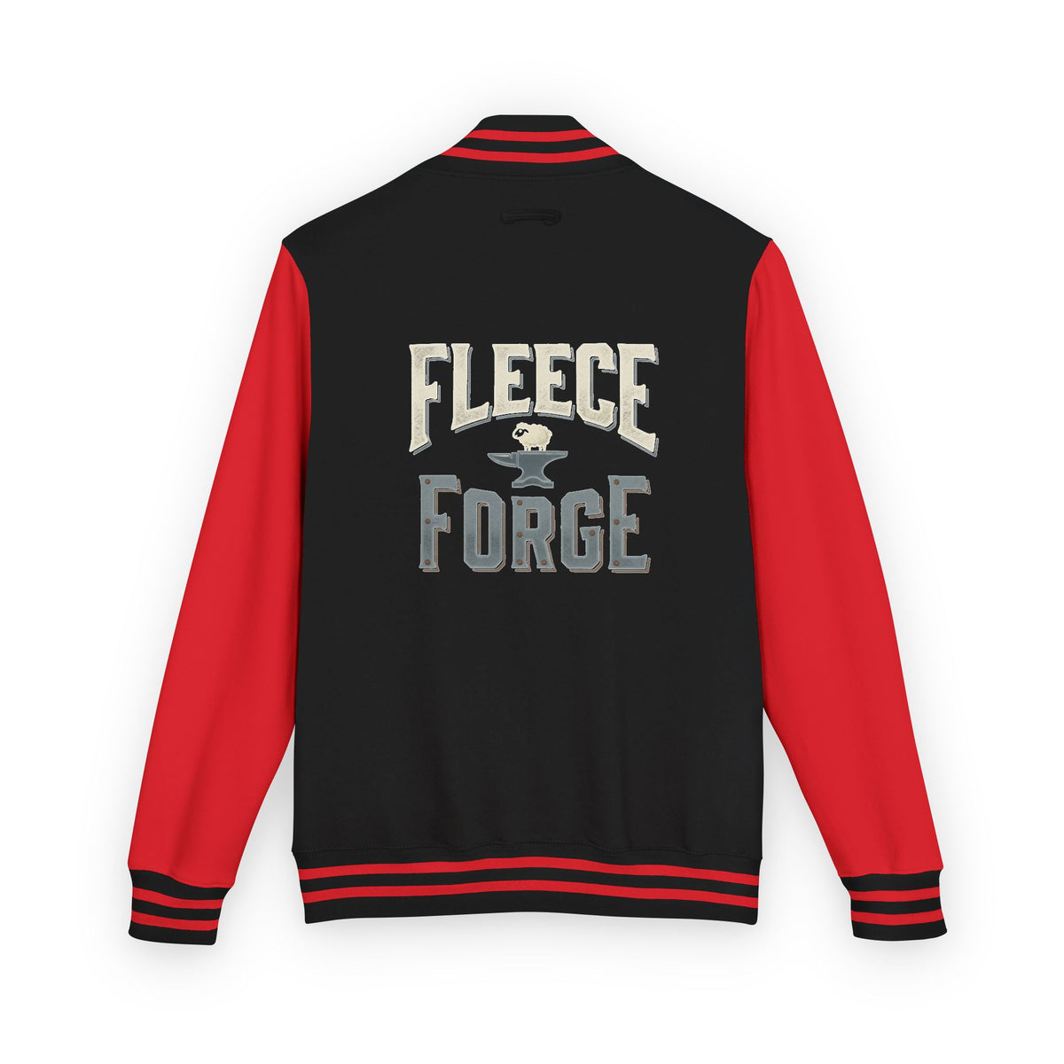 Letterman Jacket — 'Fleece Forge' Red & White Varsity Jacket