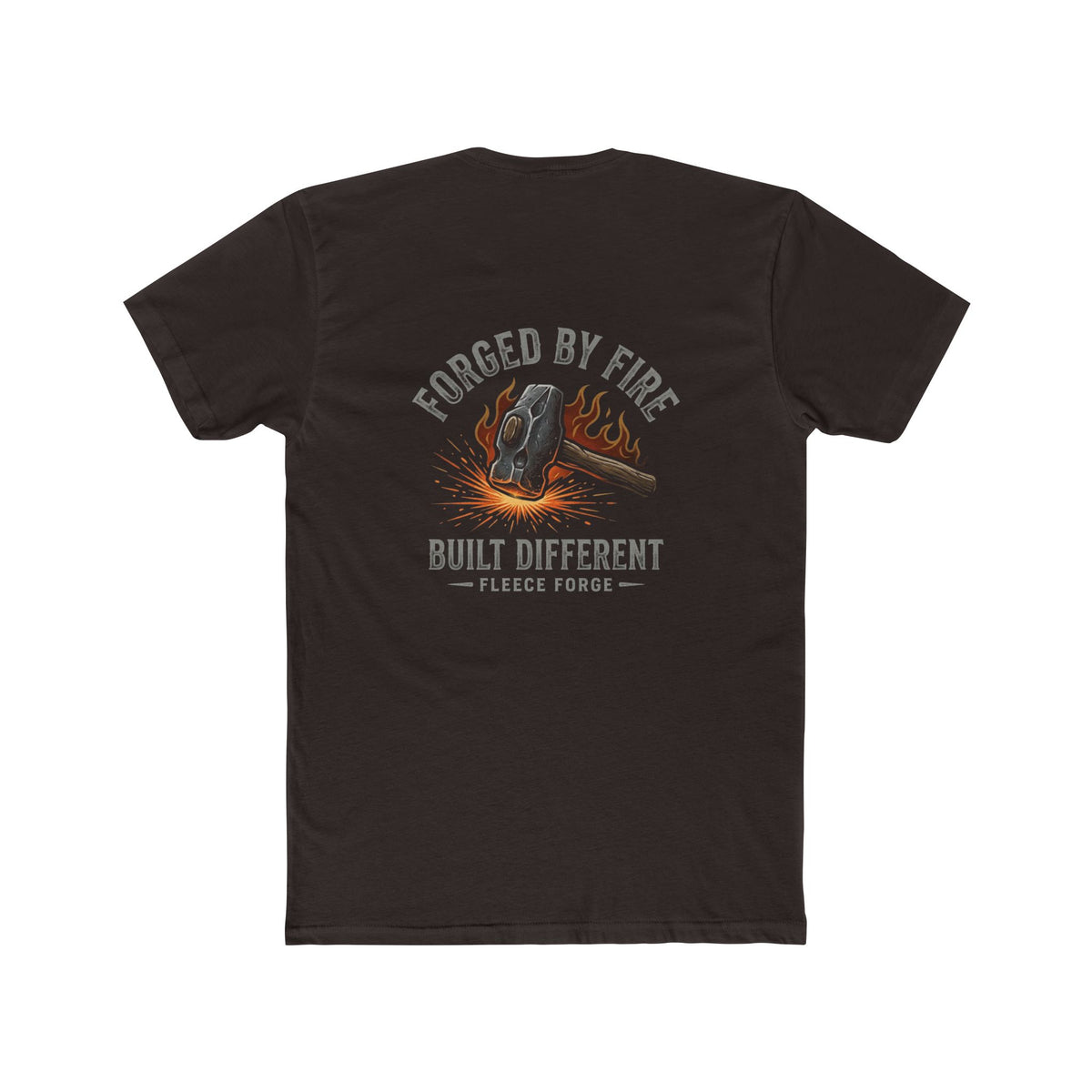 Forged By Fire Crew Tee — "Built Different" Chest & Back Graphic Tee