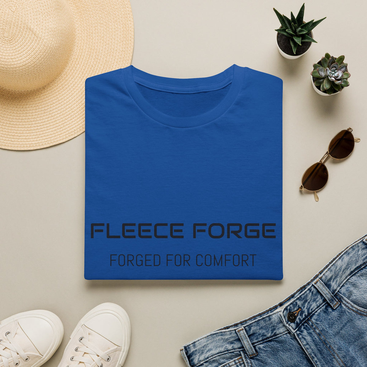 Fleece Forge T‑Shirt — "Forged for Comfort" Casual Graphic Tee