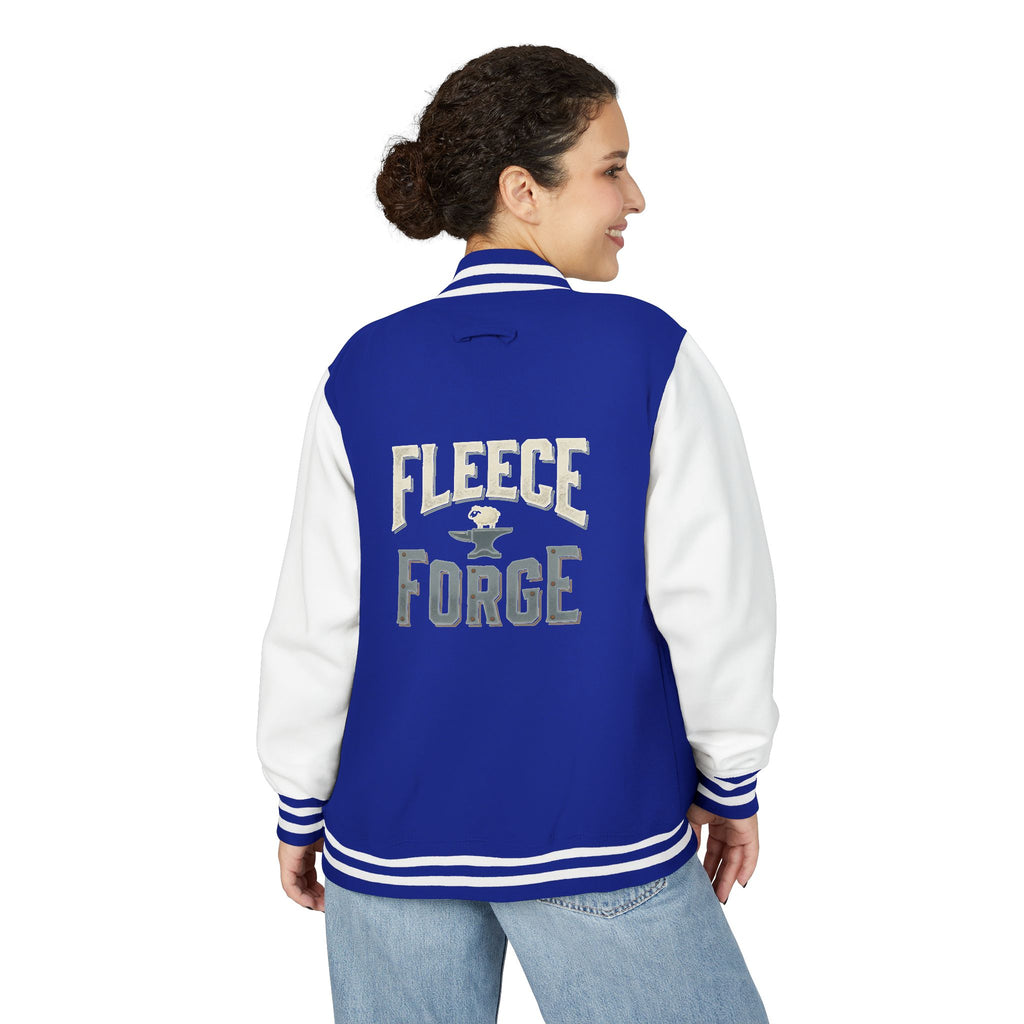 Letterman Jacket — 'Fleece Forge' Red & White Varsity Jacket