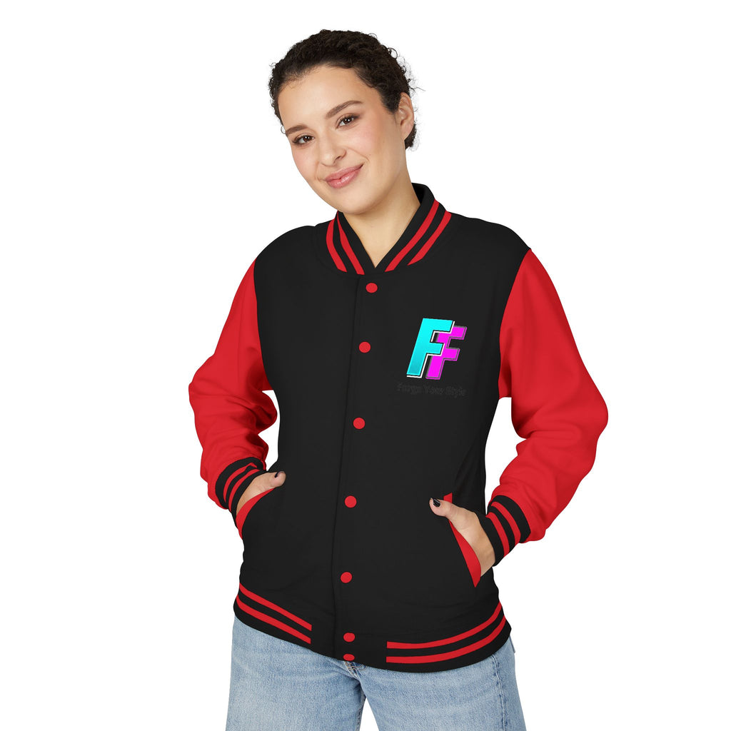 Letterman Jacket — 'Fleece Forge' Red & White Varsity Jacket