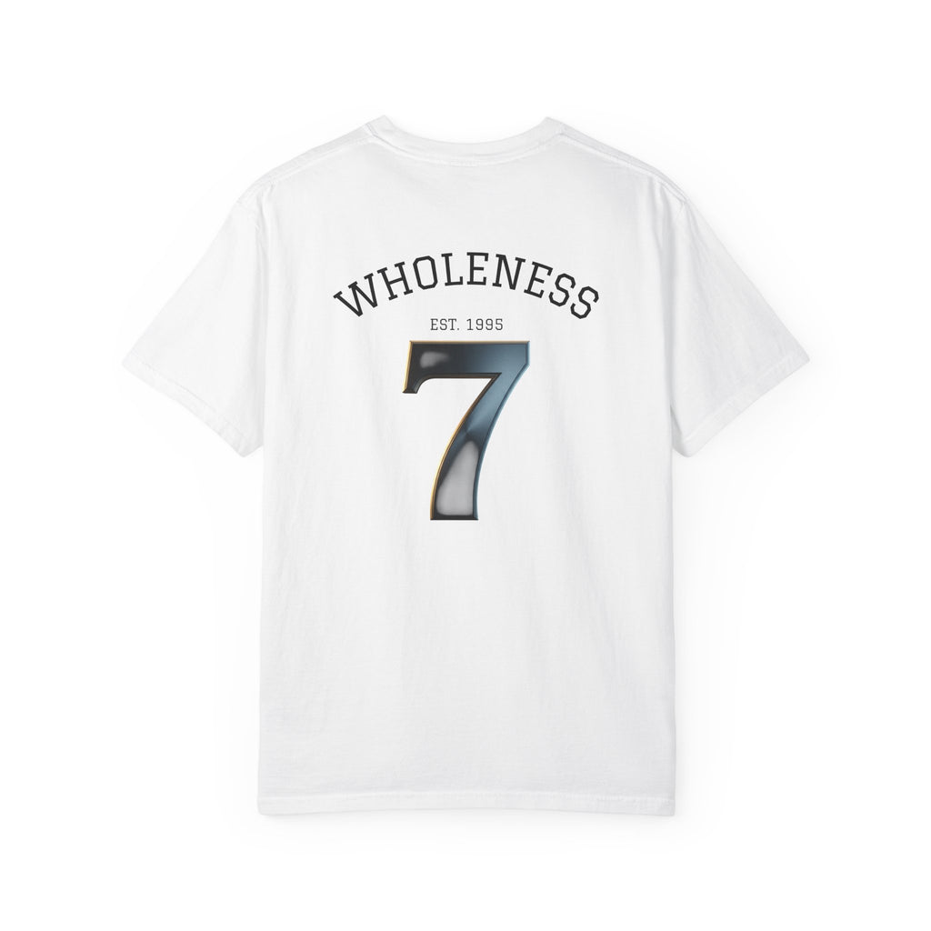 Wholeness 7 Graphic T‑Shirt — Vintage Athletic Number Tee