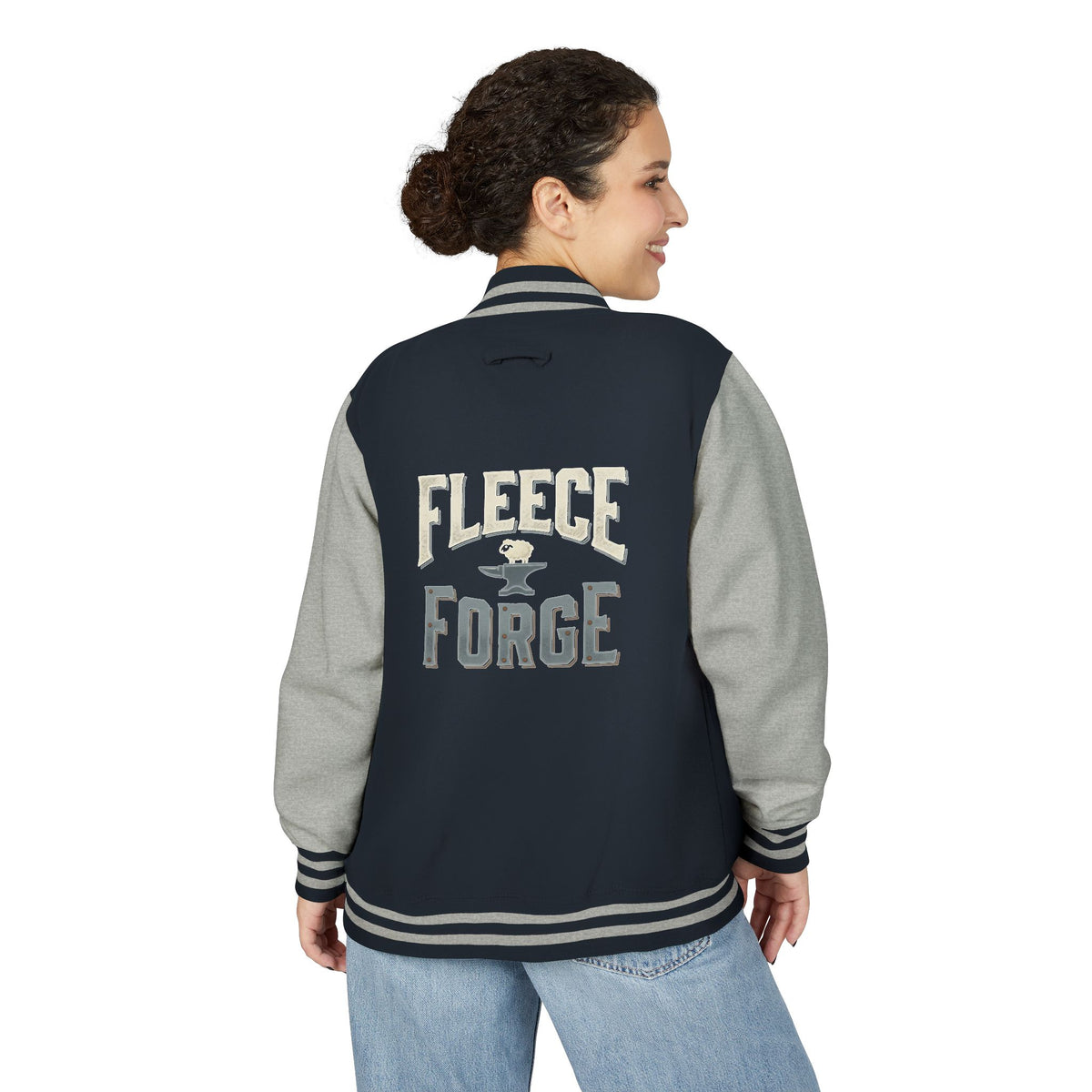 Letterman Jacket — 'Fleece Forge' Red & White Varsity Jacket
