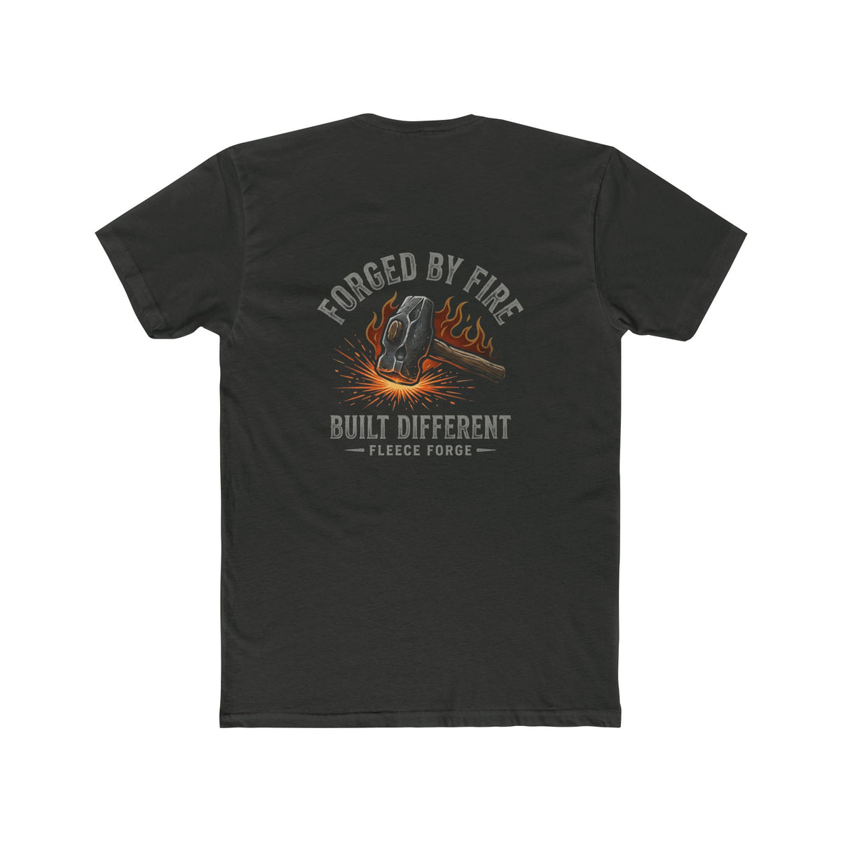 Forged By Fire Crew Tee — "Built Different" Chest & Back Graphic Tee