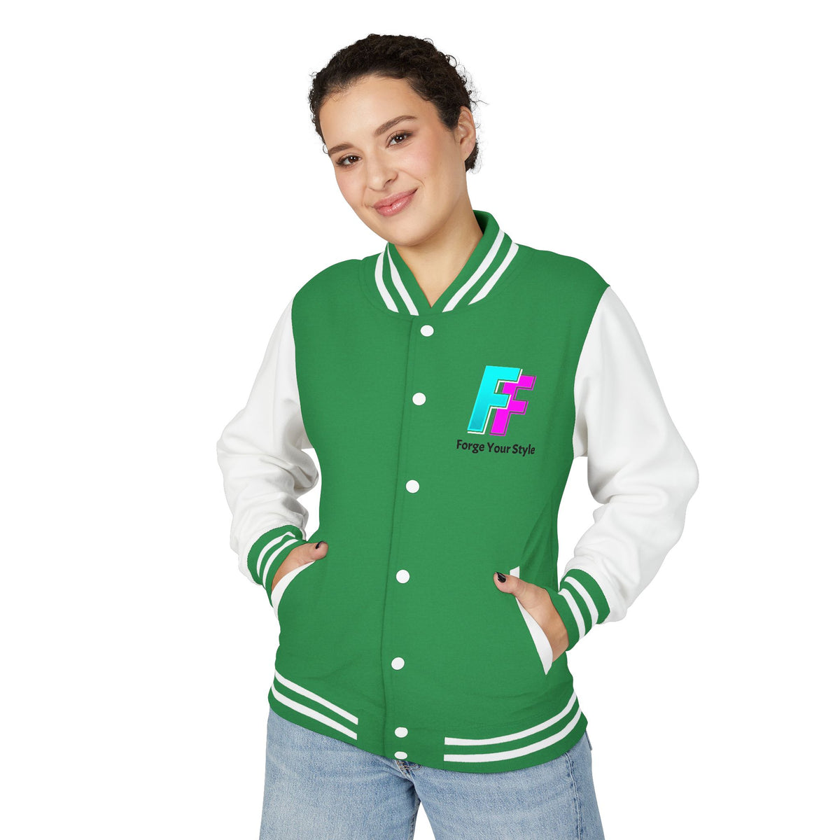Letterman Jacket — 'Fleece Forge' Red & White Varsity Jacket