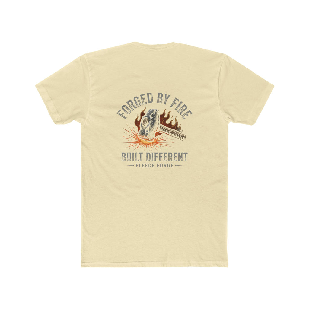 Forged By Fire Crew Tee — "Built Different" Chest & Back Graphic Tee