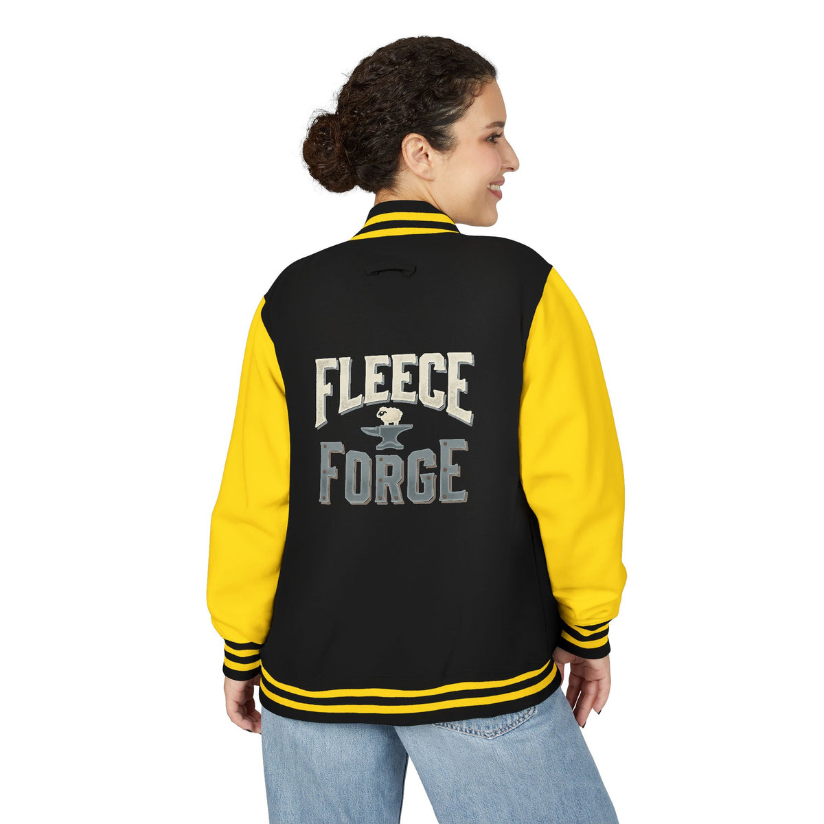 Letterman Jacket — 'Fleece Forge' Red & White Varsity Jacket