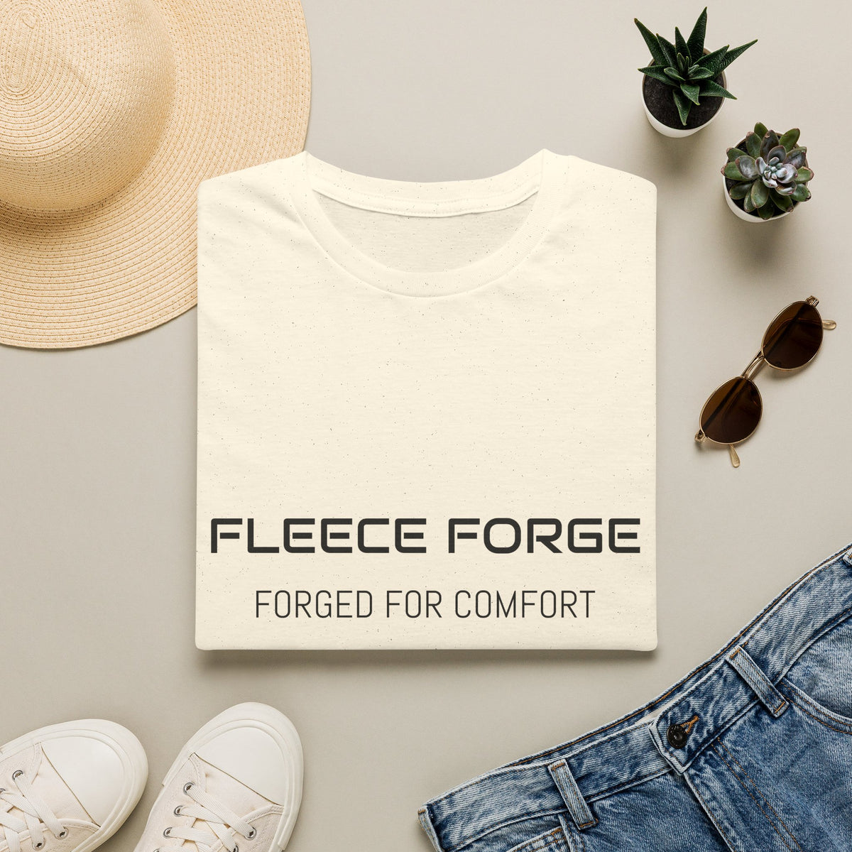Fleece Forge T‑Shirt — "Forged for Comfort" Casual Graphic Tee