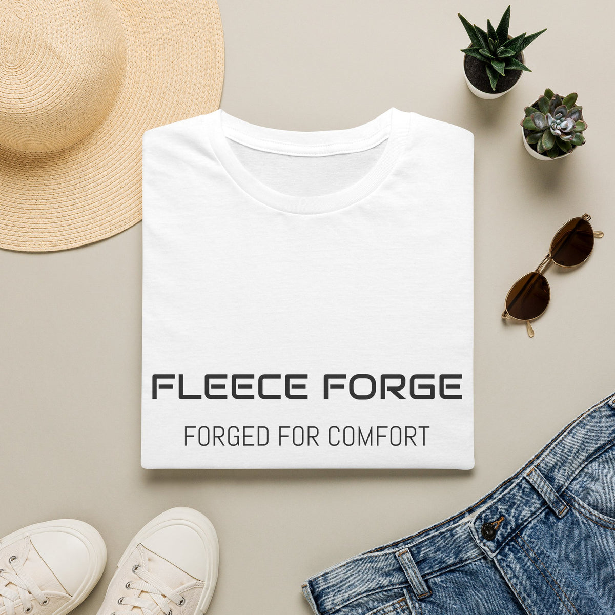 Fleece Forge T‑Shirt — "Forged for Comfort" Casual Graphic Tee