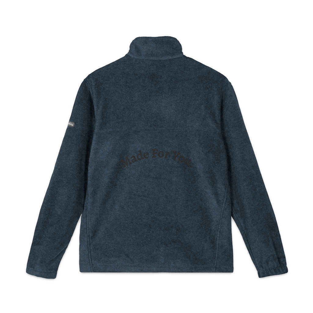 Embroidered Columbia Fleece Jacket — Classic Charcoal Zip-Up