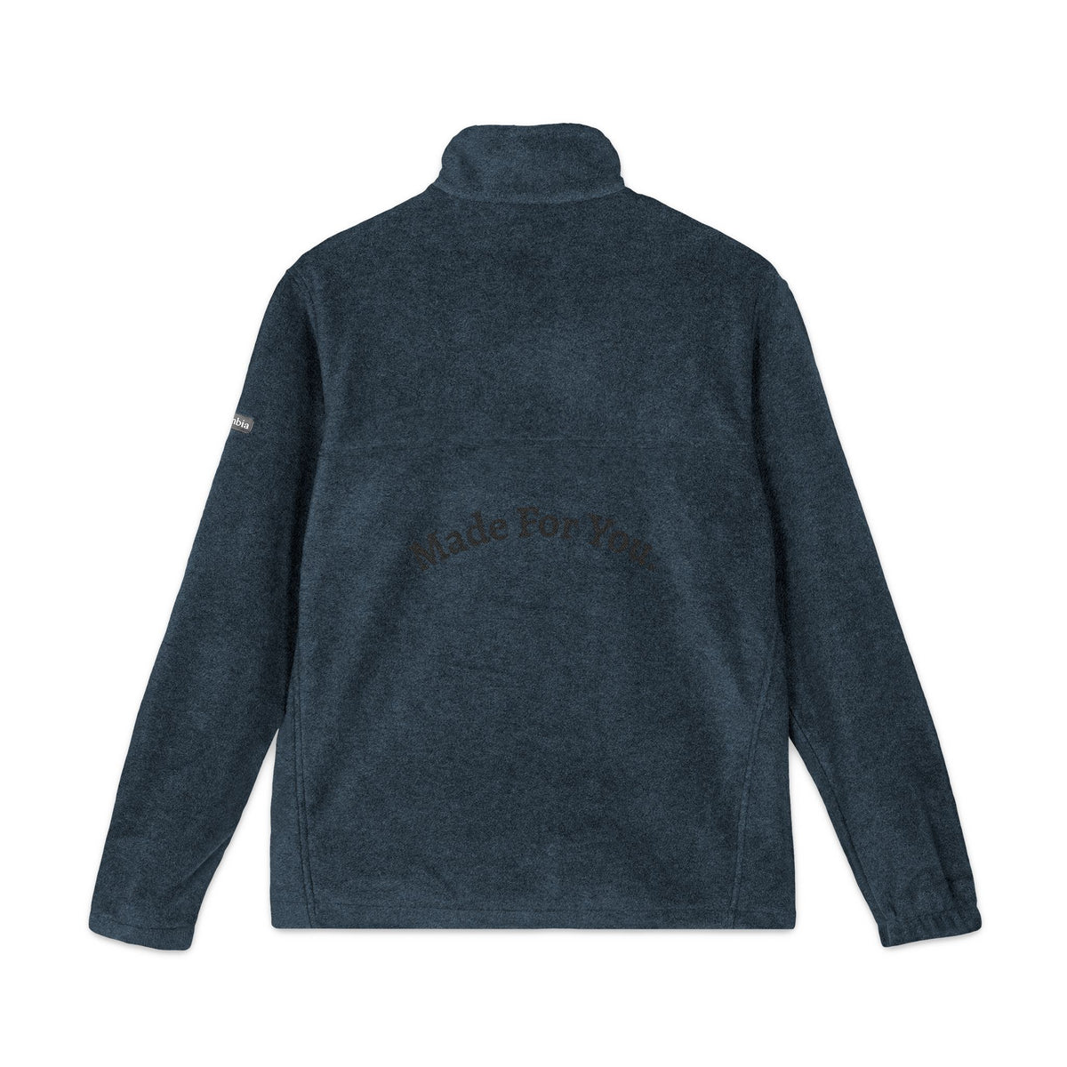 Embroidered Columbia Fleece Jacket — Classic Charcoal Zip-Up