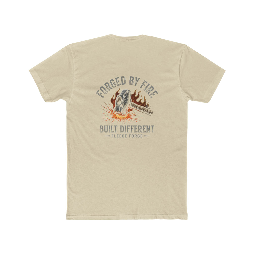 Forged By Fire Crew Tee — "Built Different" Chest & Back Graphic Tee