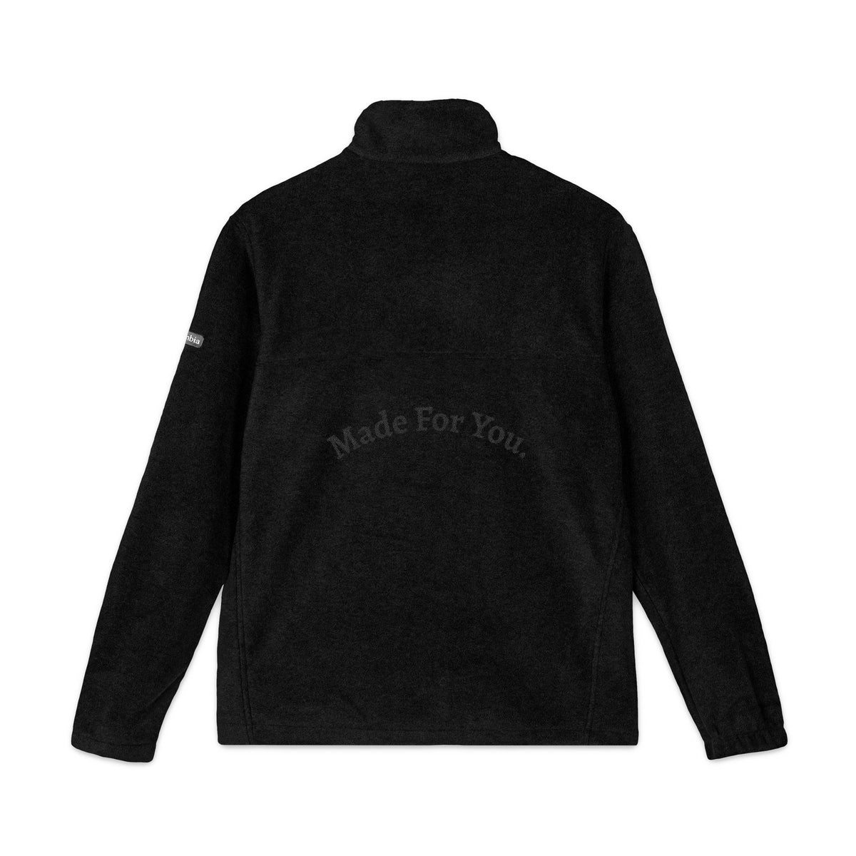 Embroidered Columbia Fleece Jacket — Classic Charcoal Zip-Up