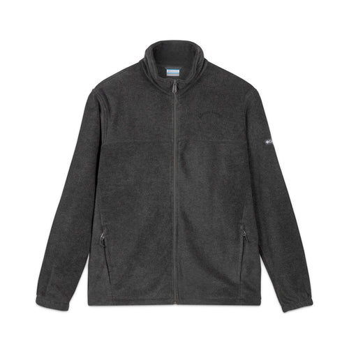 Embroidered Columbia Fleece Jacket — Classic Charcoal Zip-Up