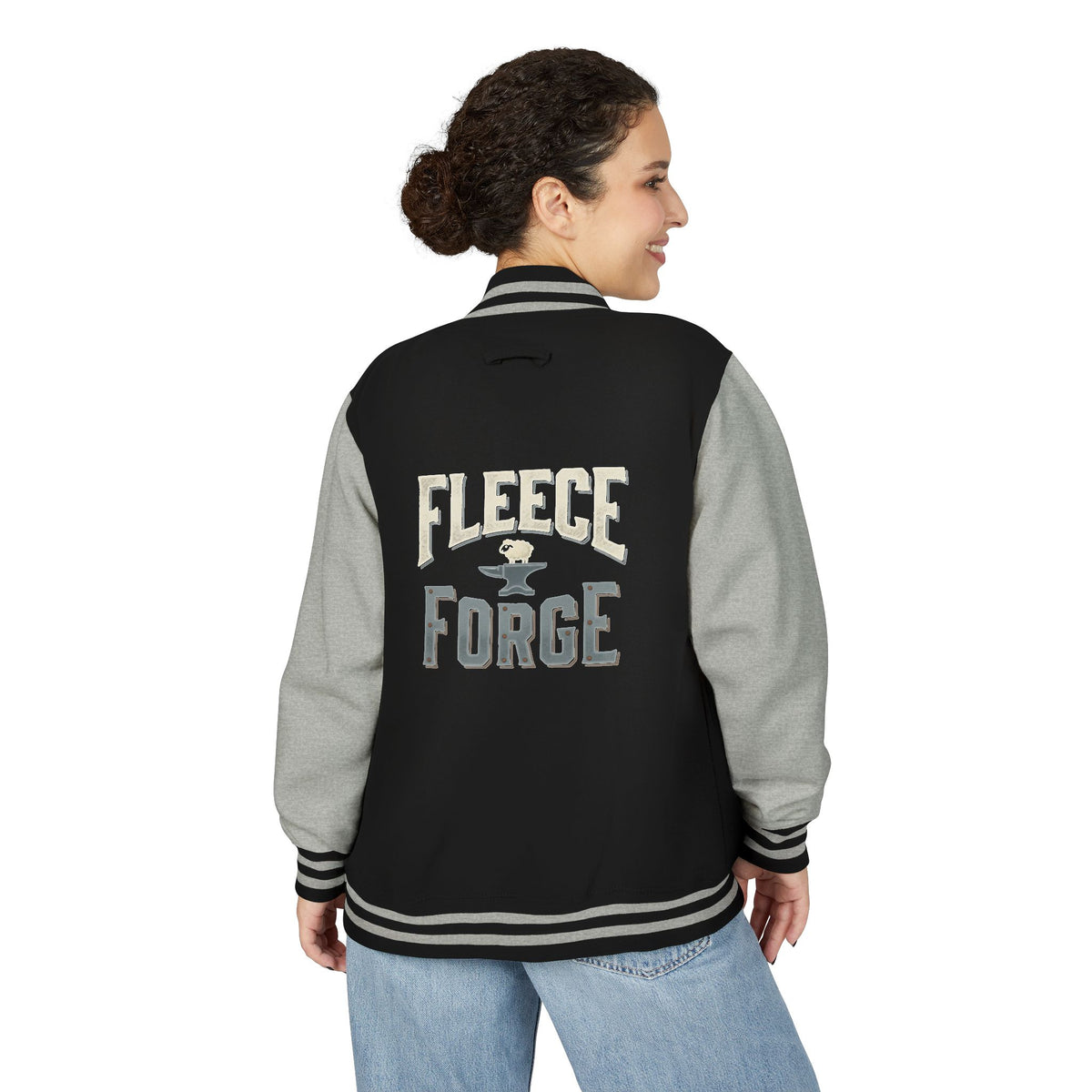 Letterman Jacket — 'Fleece Forge' Red & White Varsity Jacket