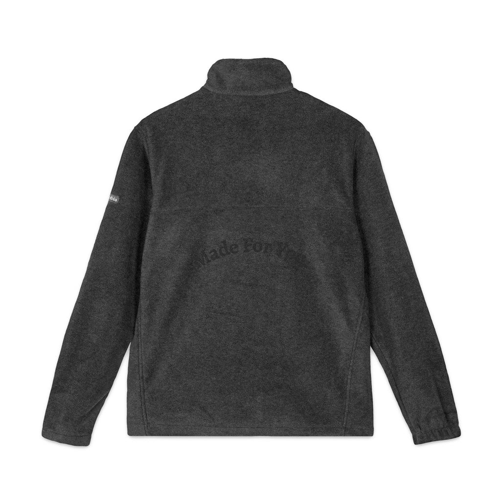 Embroidered Columbia Fleece Jacket — Classic Charcoal Zip-Up