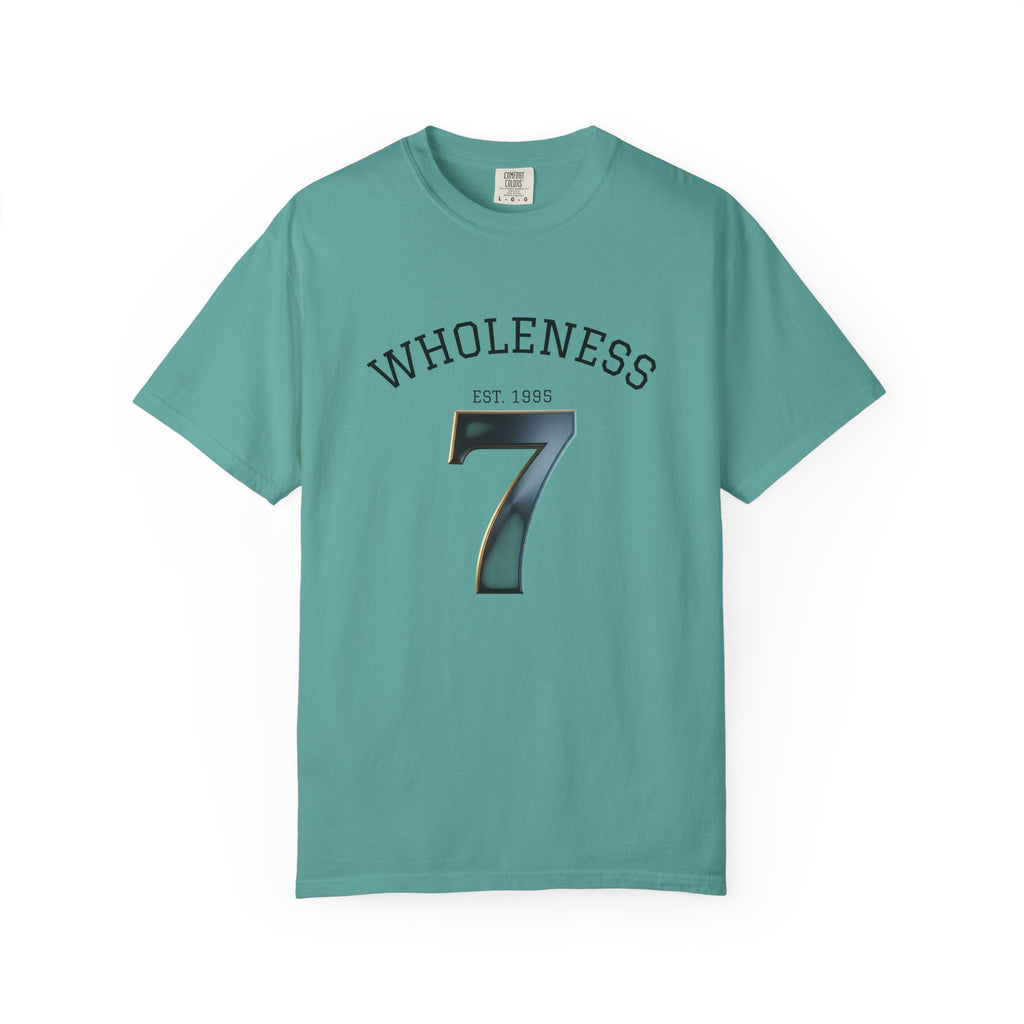 Wholeness 7 Graphic T‑Shirt — Vintage Athletic Number Tee