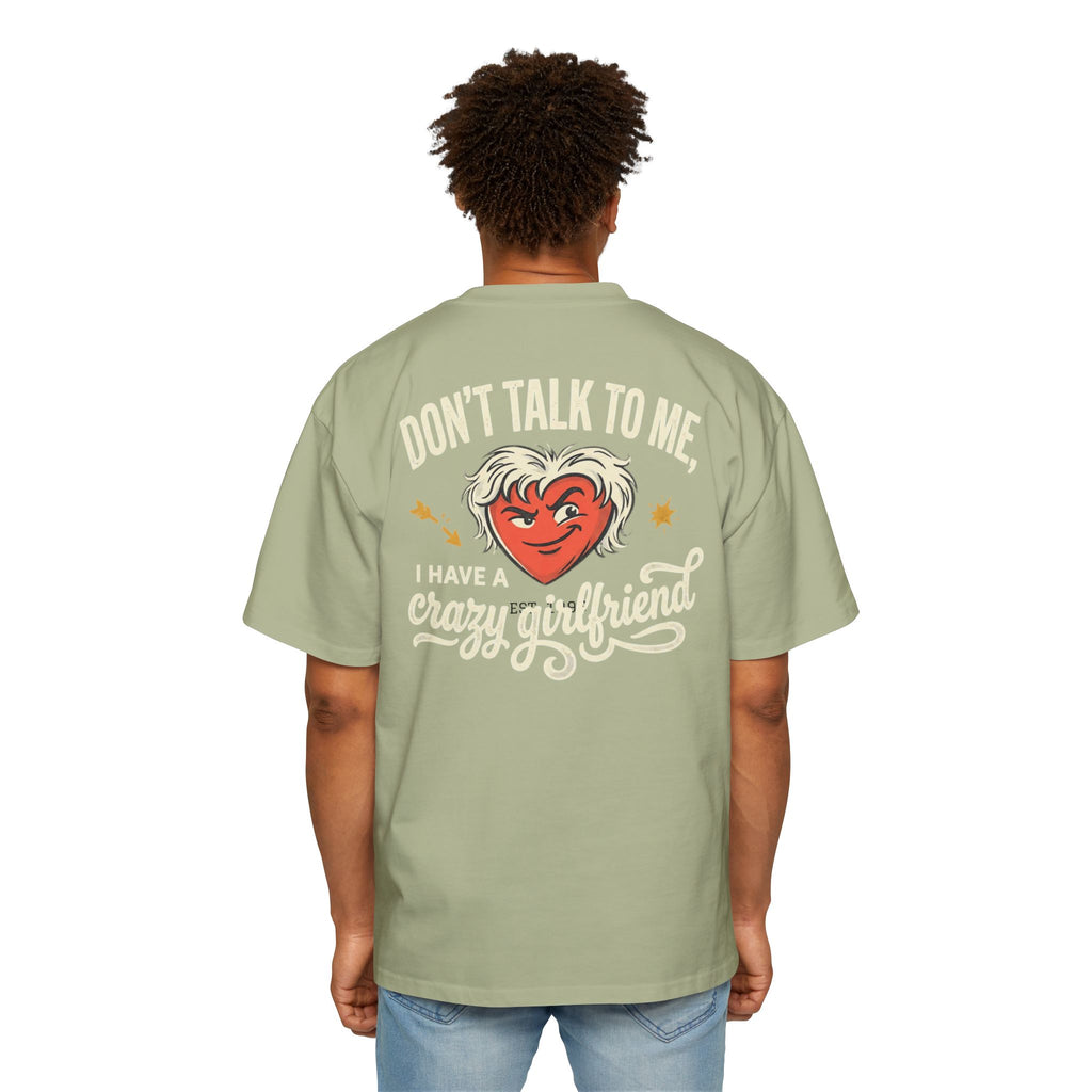 Oversized Tee — "Don't Talk To Me, Cupid's Off Duty" Graphic Shirt
