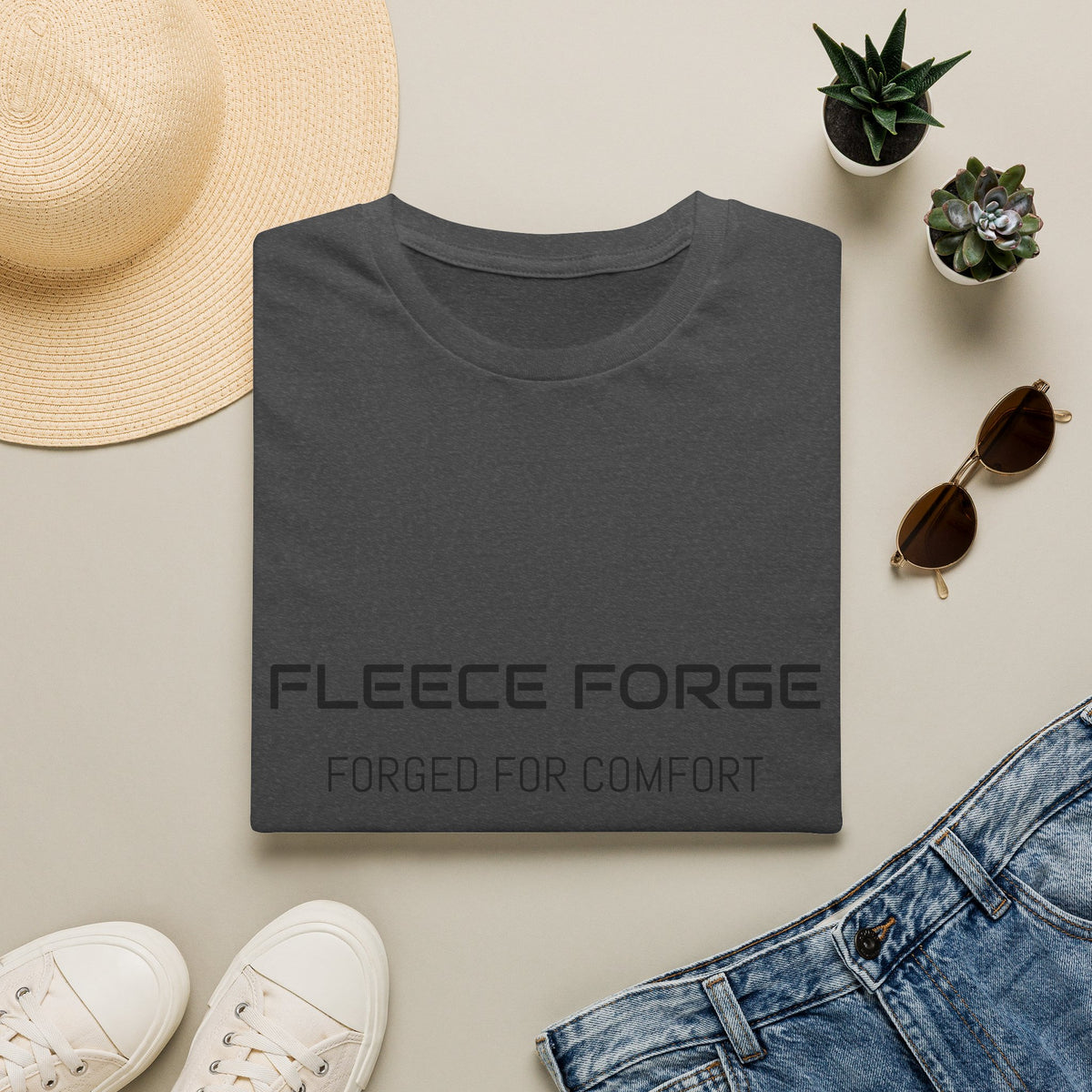 Fleece Forge T‑Shirt — "Forged for Comfort" Casual Graphic Tee