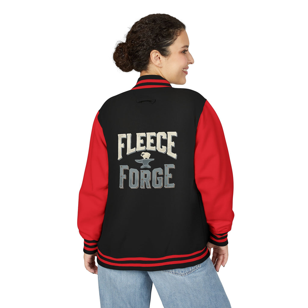 Letterman Jacket — 'Fleece Forge' Red & White Varsity Jacket