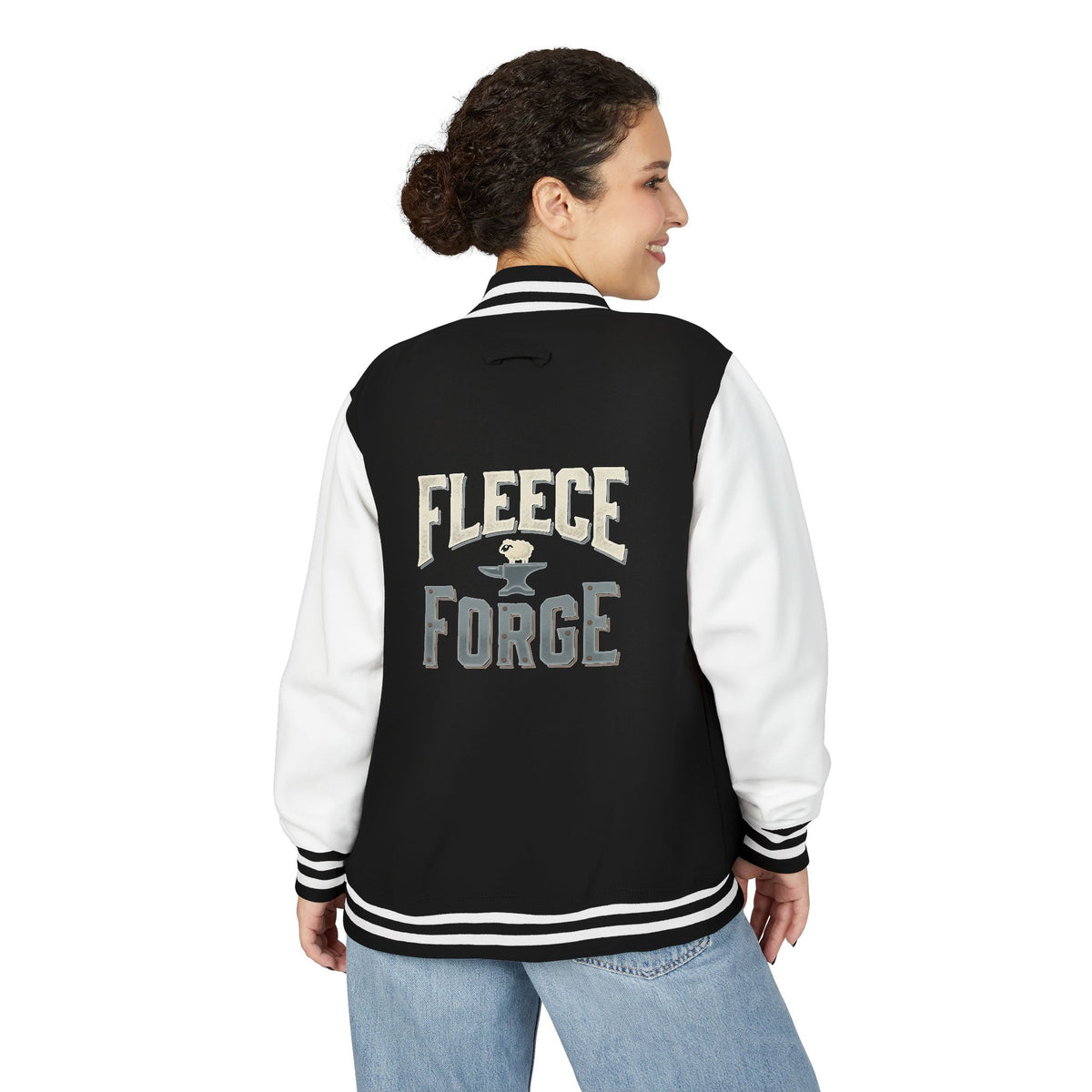 Letterman Jacket — 'Fleece Forge' Red & White Varsity Jacket