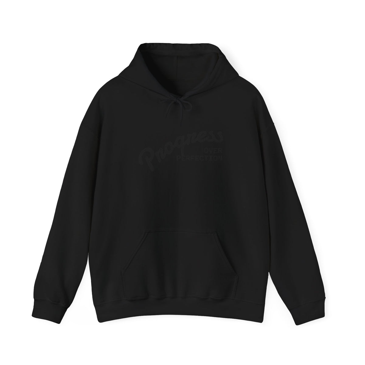 Progress Over Perfection Hoodie — Motivational Graphic Hooded Sweatshirt