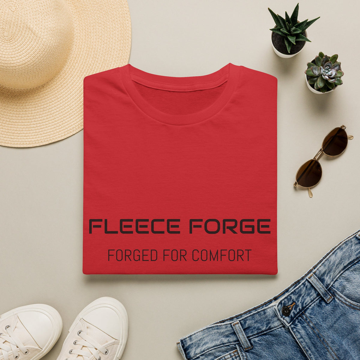 Fleece Forge T‑Shirt — "Forged for Comfort" Casual Graphic Tee