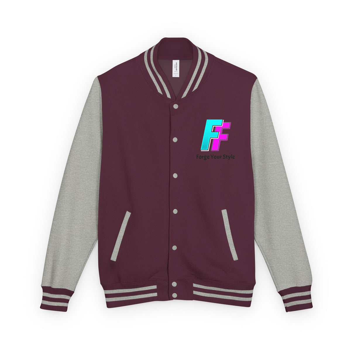 Letterman Jacket — 'Fleece Forge' Red & White Varsity Jacket