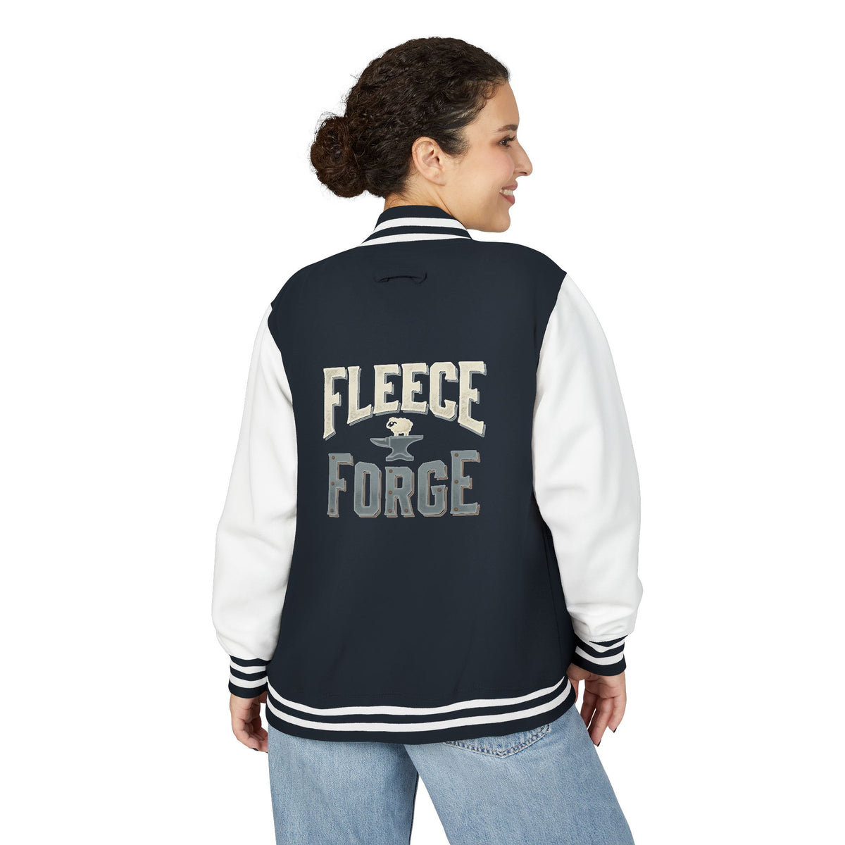 Letterman Jacket — 'Fleece Forge' Red & White Varsity Jacket