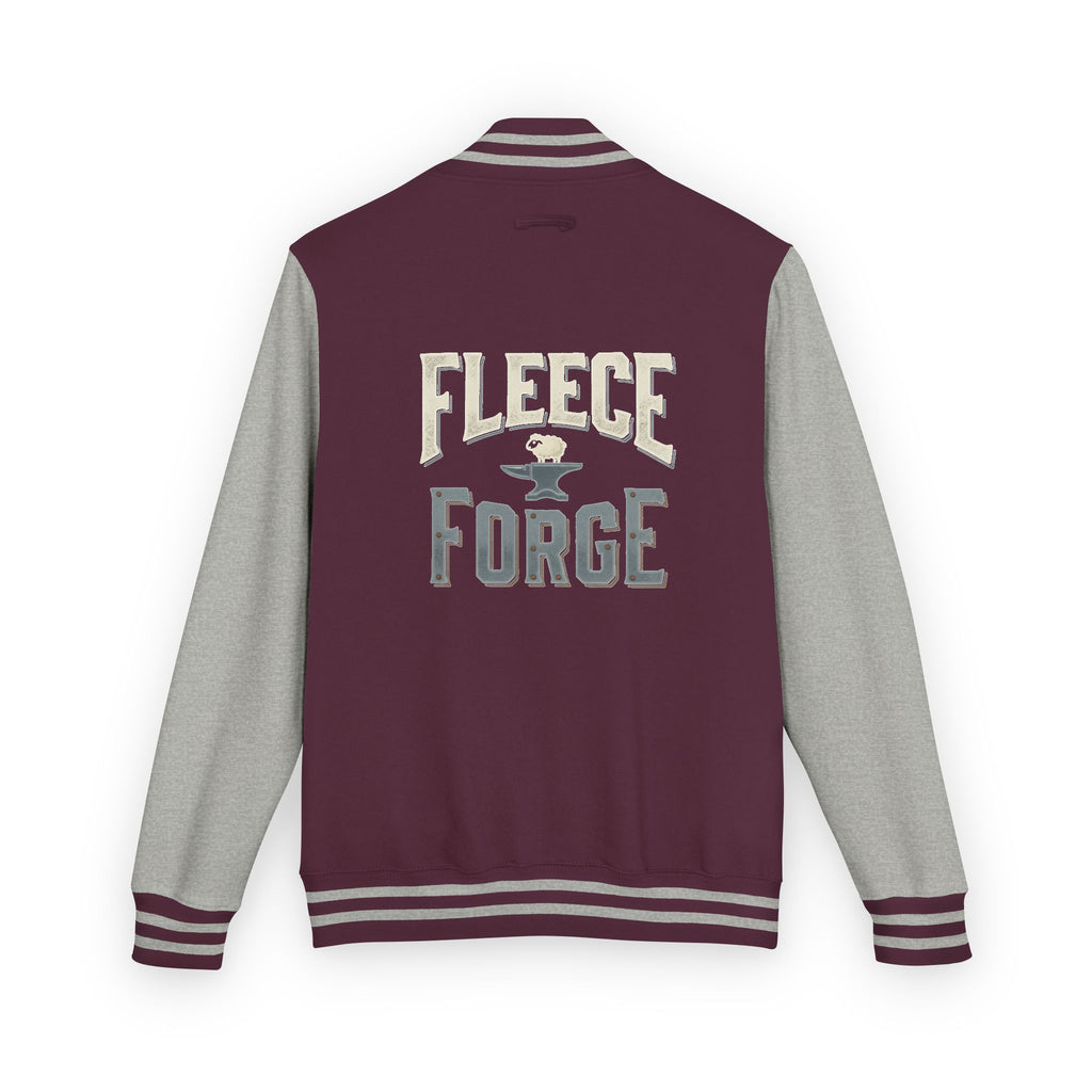 Letterman Jacket — 'Fleece Forge' Red & White Varsity Jacket