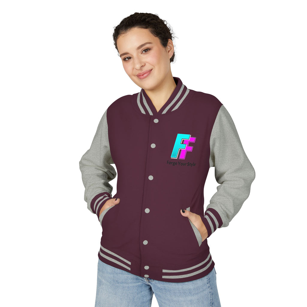 Letterman Jacket — 'Fleece Forge' Red & White Varsity Jacket