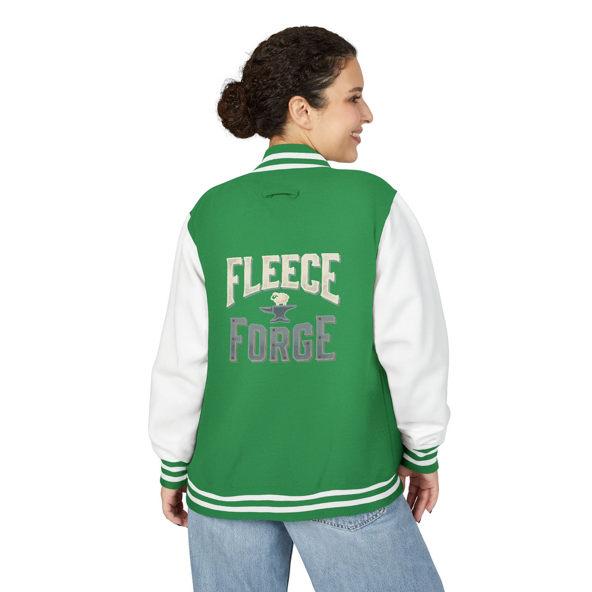 Letterman Jacket — 'Fleece Forge' Red & White Varsity Jacket