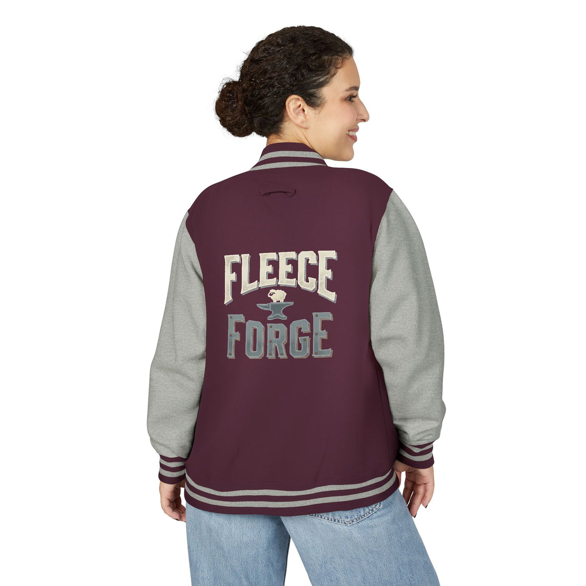 Letterman Jacket — 'Fleece Forge' Red & White Varsity Jacket