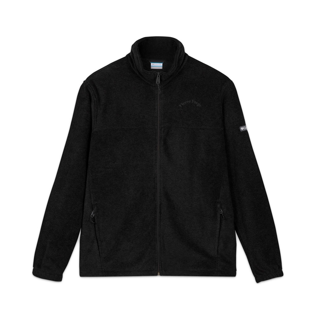 Embroidered Columbia Fleece Jacket — Classic Charcoal Zip-Up